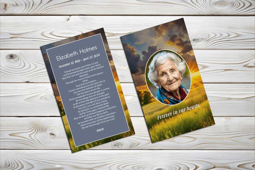 Create Beautiful Funeral Prayer Cards Online