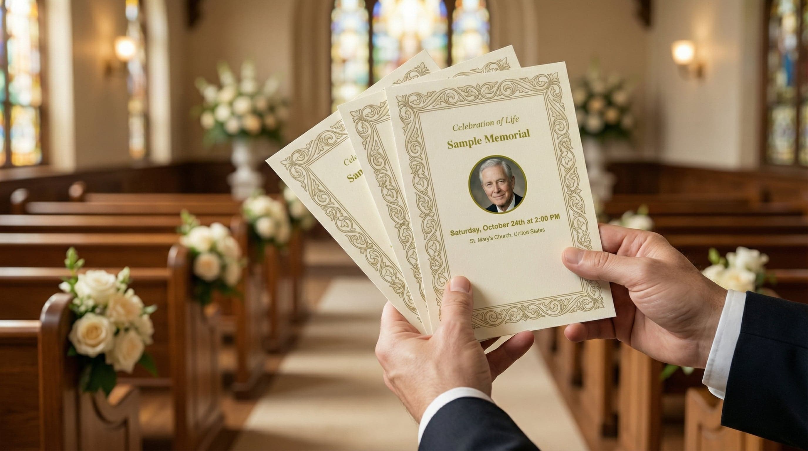 Elegant funeral program designs and templates
